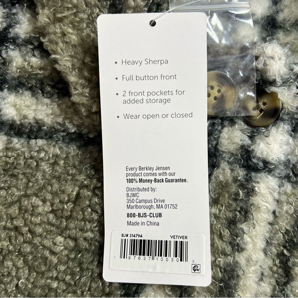 NWT Berkley Jensen Boucle Shacket Green Black Tan Plaid XXL - Picture 11 of 11